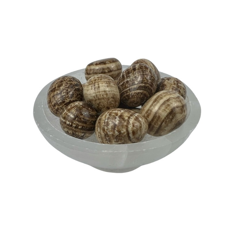 Brown Aragonite Tumbled Stone - 15-35 mm