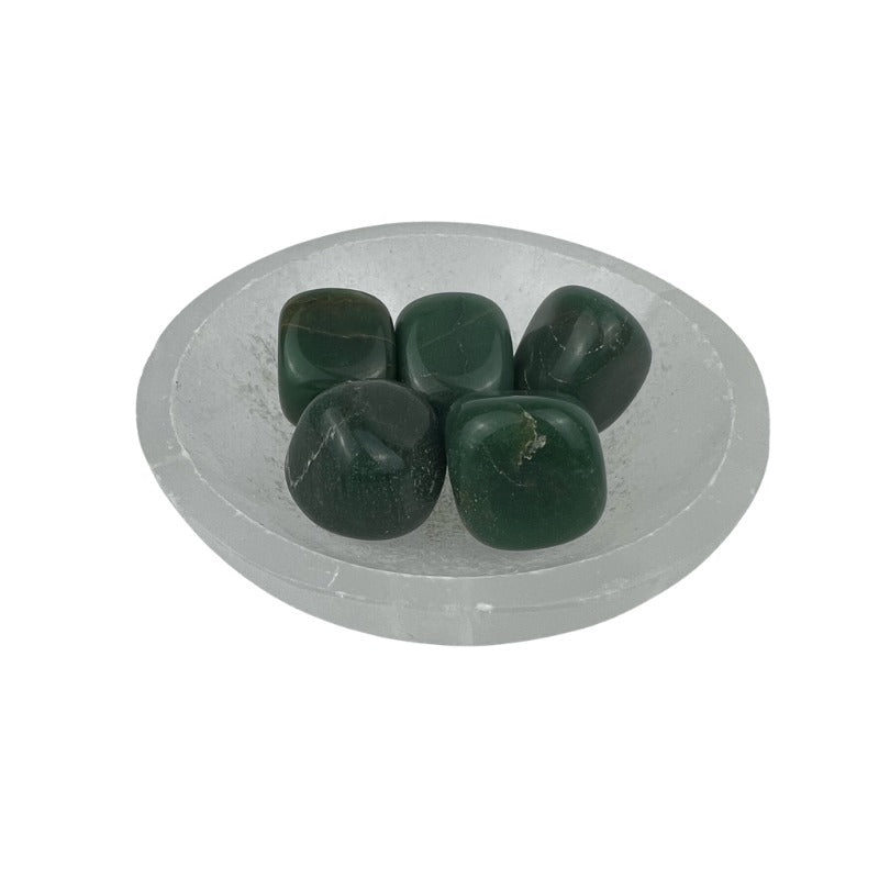 Green Jade Tumbled Stone - 0.8-1.2 inch