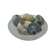Quartz with Chrysocolla Pebble - 28-43 mm