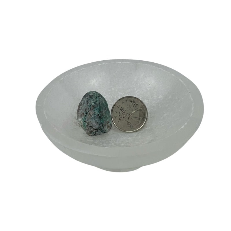 Quartz with Chrysocolla Pebble - 28-43 mm