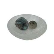 Quartz with Chrysocolla Pebble - 28-43 mm