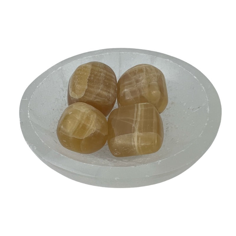 Honey Calcite Tumbled Stone - 20-35 mm