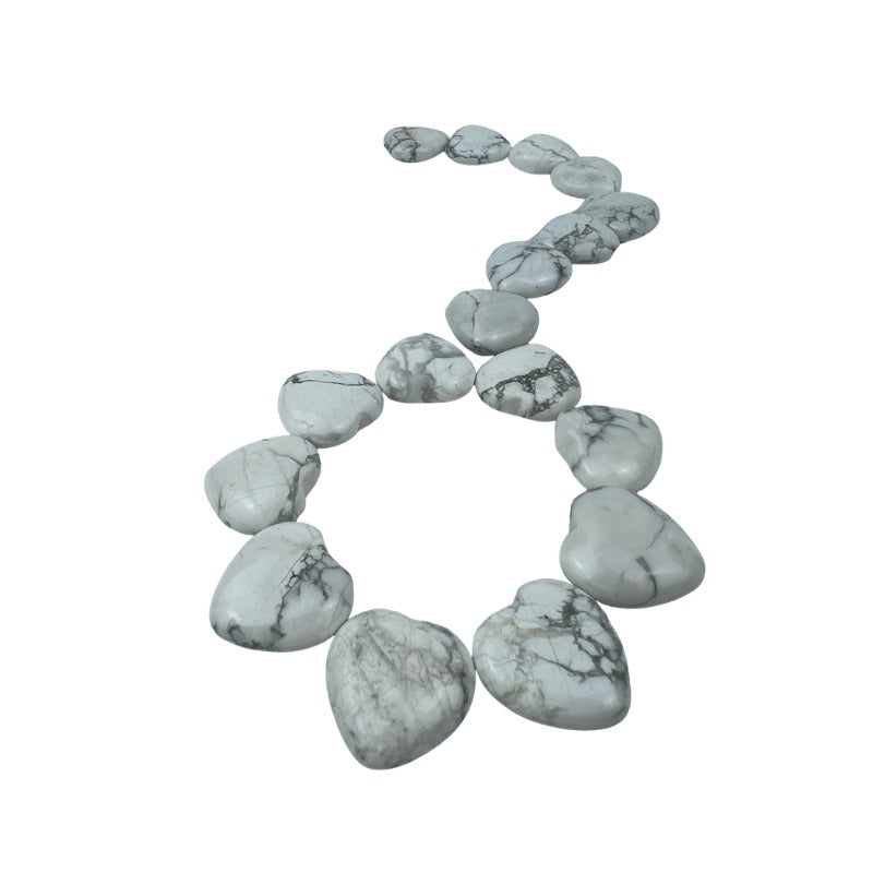White Howlite Heart - 0.75 inch