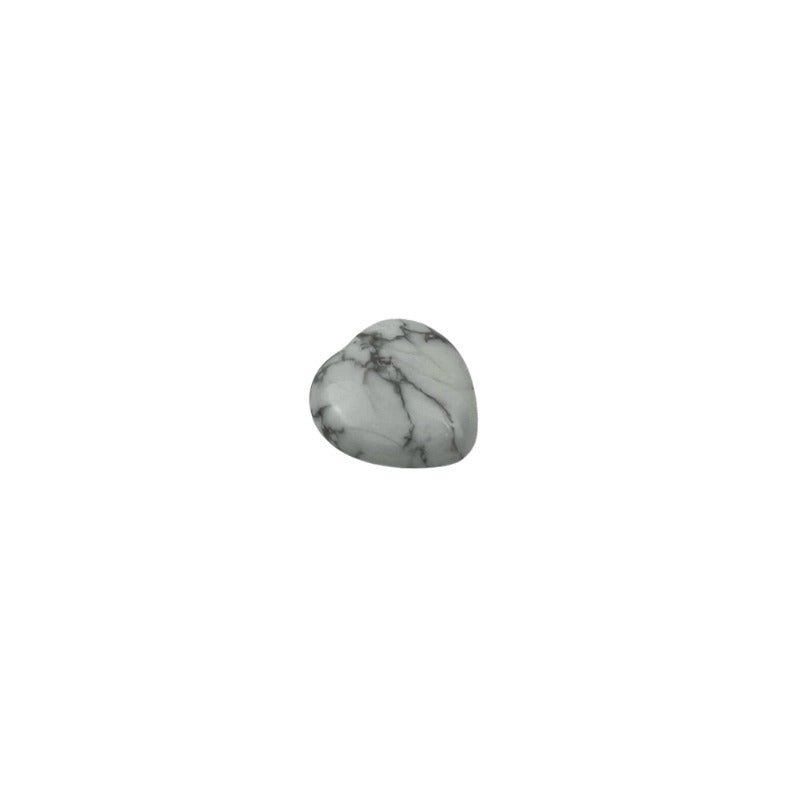 White Howlite Heart - 0.75 inch