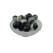Black with Quartz Agate Marble - 15-20 mm