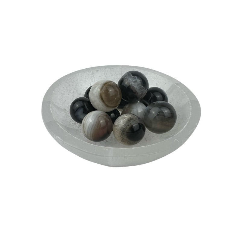 Black with Quartz Agate Marble - 15-20 mm