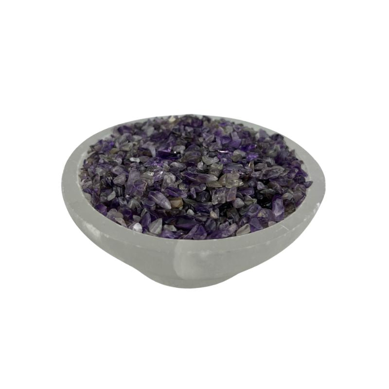 Chevron Amethyst Tumbled Chips - 4-10 mm