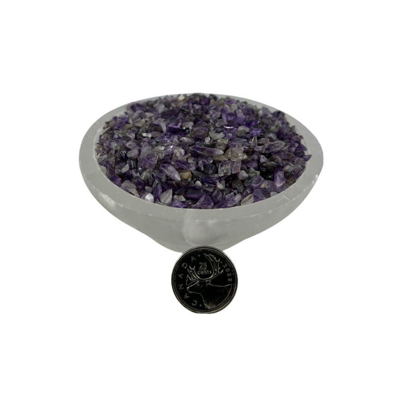 Chevron Amethyst Tumbled Chips - 4-10 mm