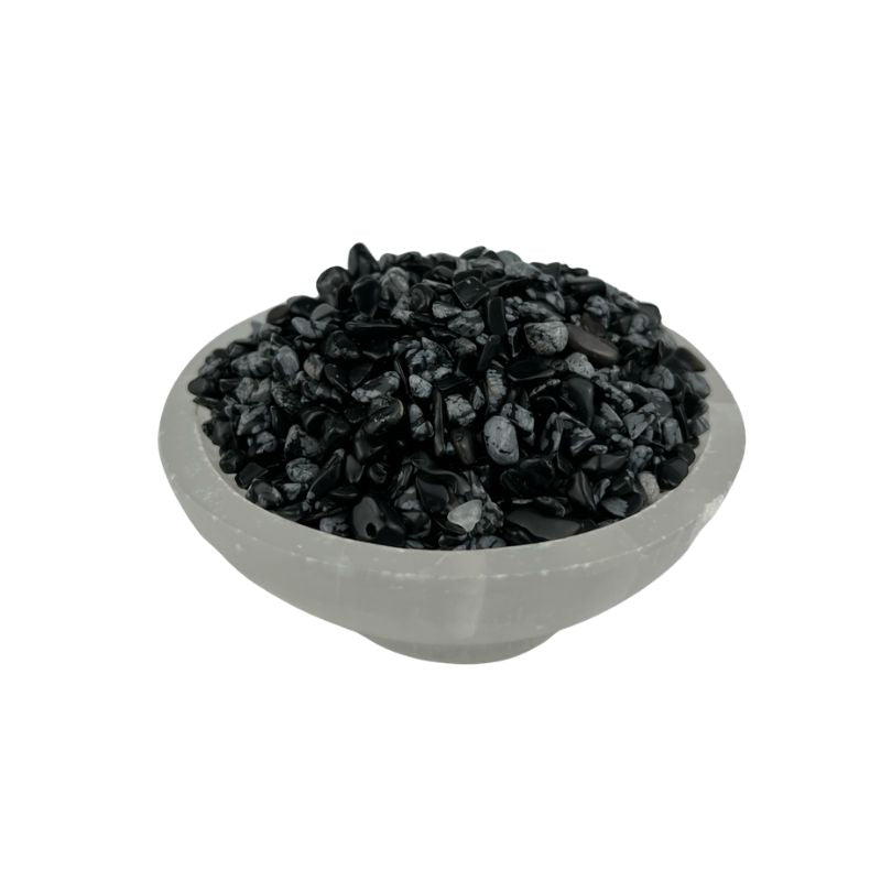 Snowflake Obsidian Tumbled Chips - 5-7 mm