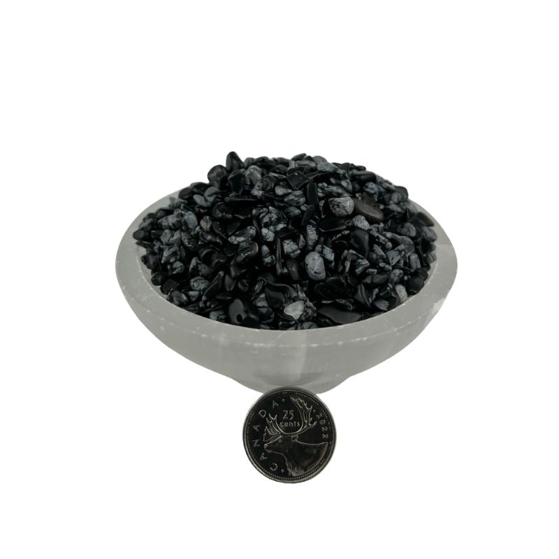 Snowflake Obsidian Tumbled Chips - 5-7 mm