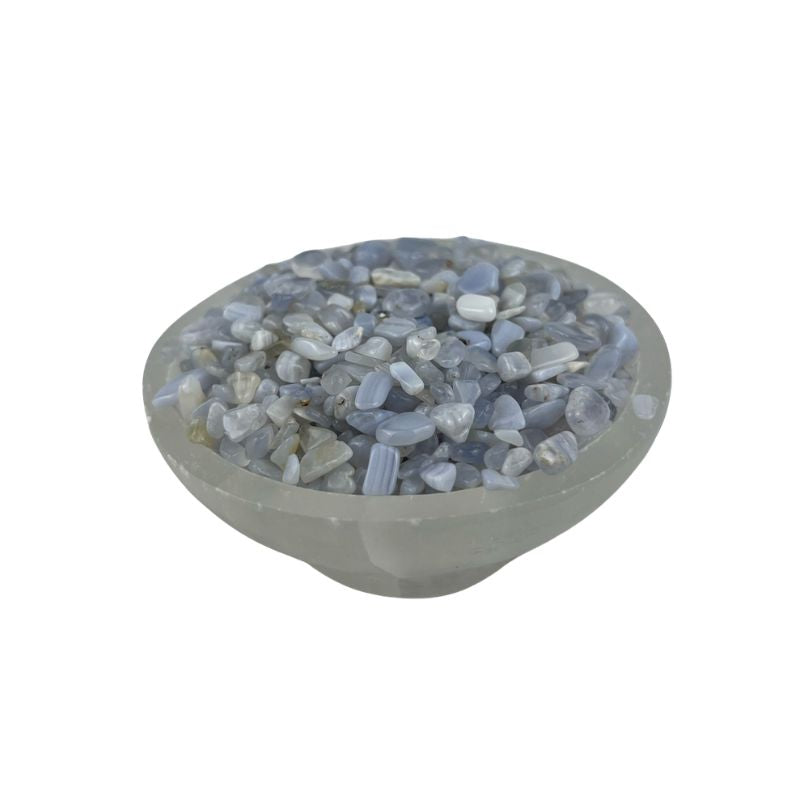 Blue Lace Agate Tumbled Chips - 5-15 mm