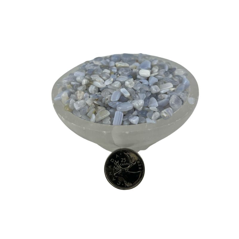 Blue Lace Agate Tumbled Chips - 5-15 mm
