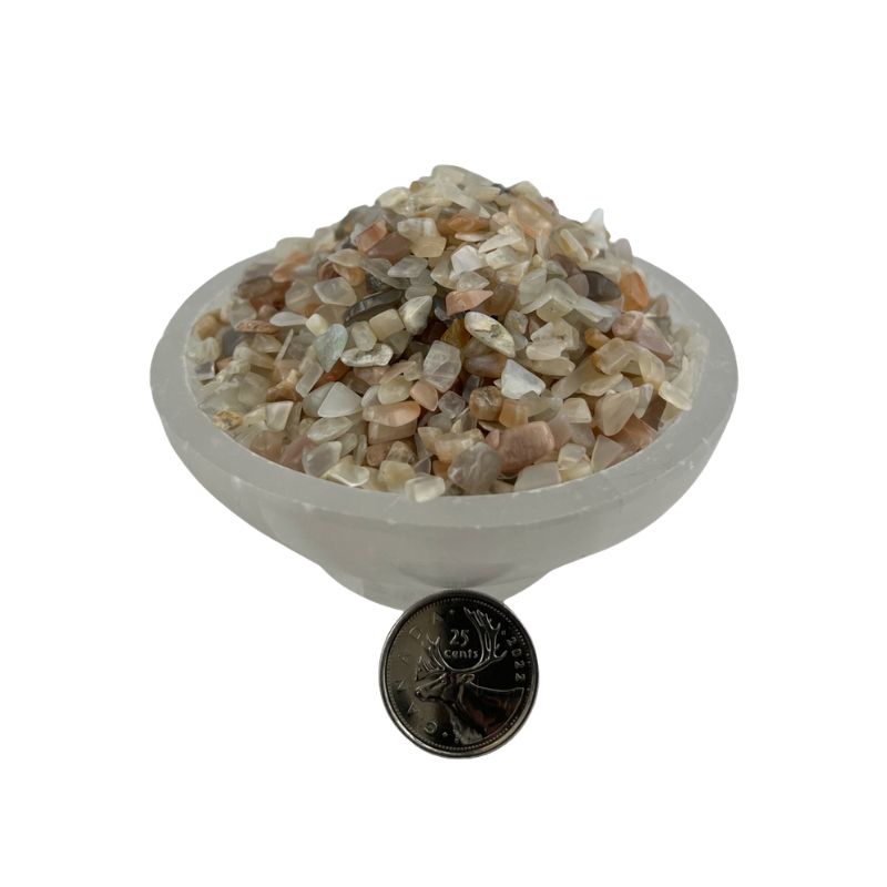 Peach Moonstone Tumbled Chips - 3-5 mm