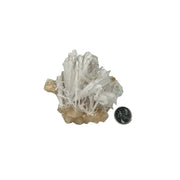Scolecite Crystal Quartz on Pink Stilbite Specimen - 3.75-4.75 inch
