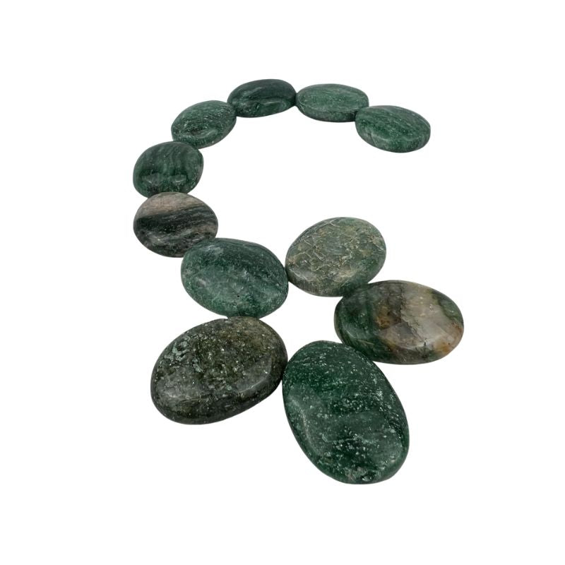 Green Aventurine with Quartz Worry Stone - 1.5 inch