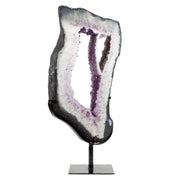 Amethyst Ring with Fine Druse on Metal Stand Specimen - 24.0 inch