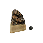 Stilbite Flower on Matrix on Wood Base Specimen - 2.75-4.5 inch