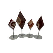 Carnelian Diamond Crystal with Stand - 3.5-6 inch