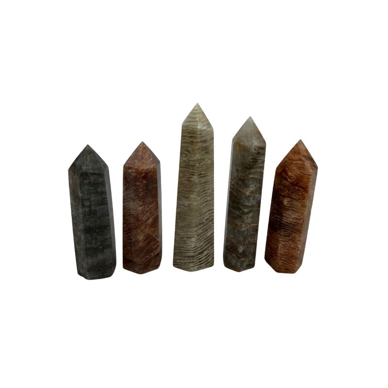 Thousand Layer Phantom Garden Amphibole Quartz Crystal Tower - 2.75-3.5 inch
