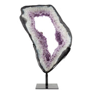 Amethyst Ring with Fine Druse on Metal Stand Specimen - 24 inch