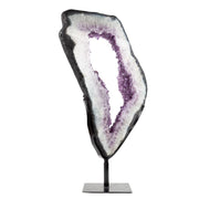 Amethyst Ring with Fine Druse on Metal Stand Specimen - 24 inch