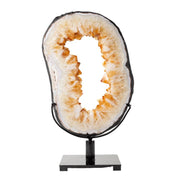 Citrine Ring on Metal Stand Specimen - 19.5 inch