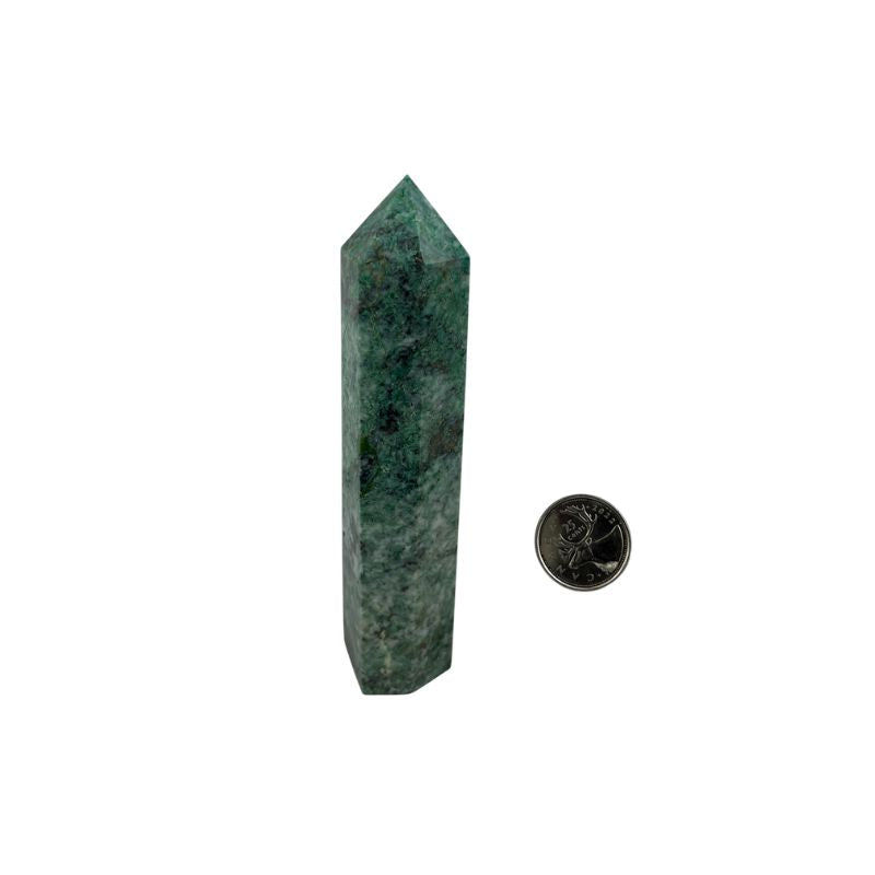 Nephrite Jade with Pyrite Crystal Tower - 7.0-12.5 inch