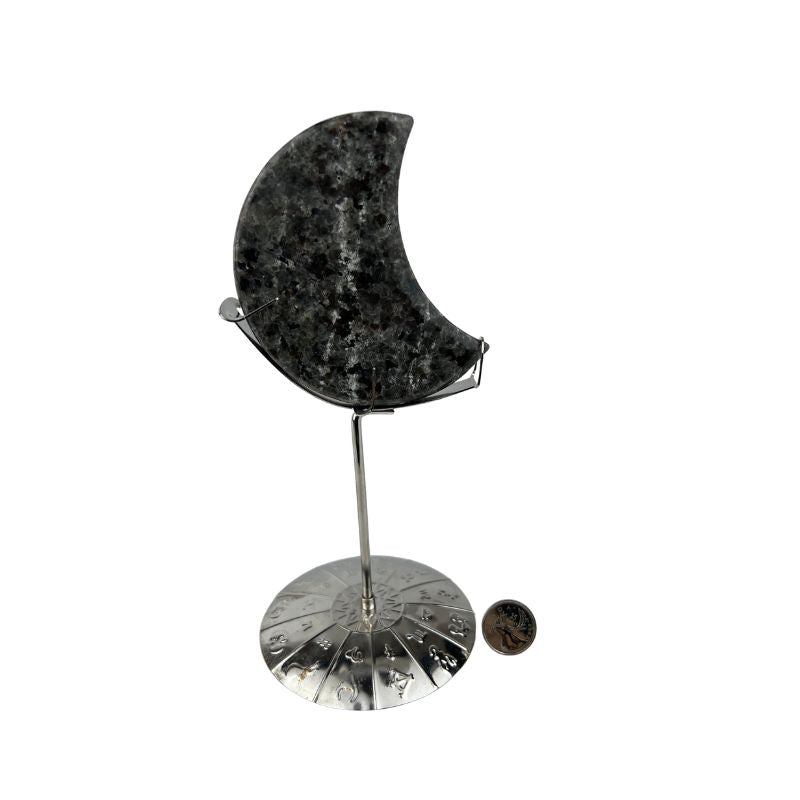 Yooperlite Moon with Zodiac Stand - 4 inch