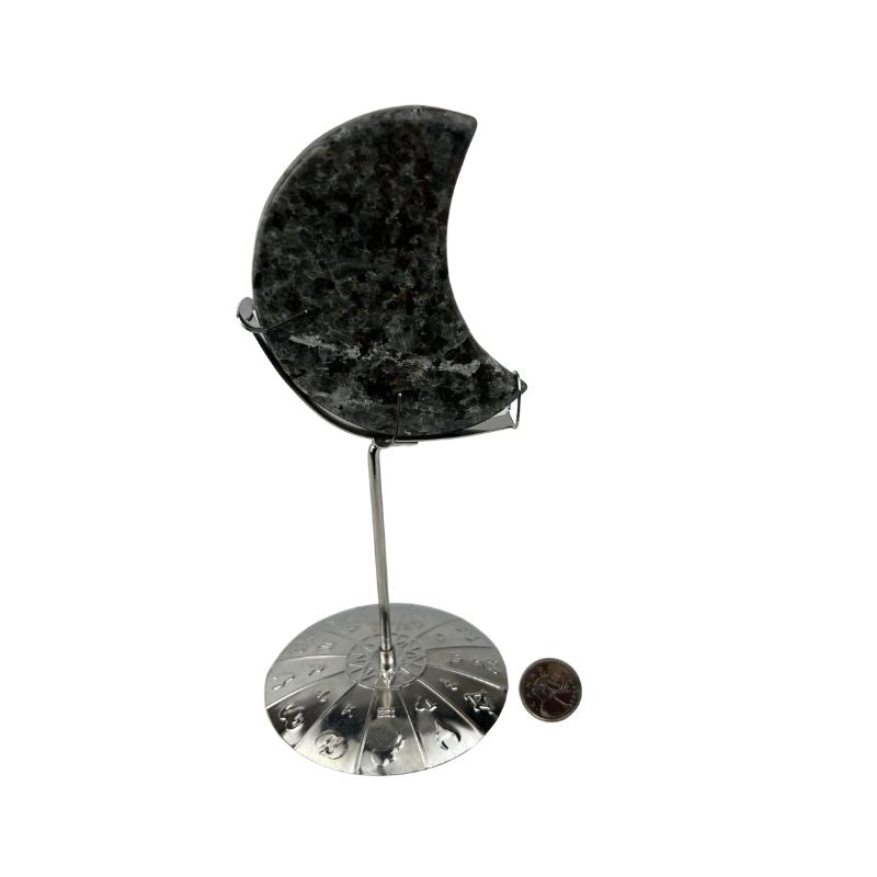Yooperlite Moon with Zodiac Stand - 4 inch