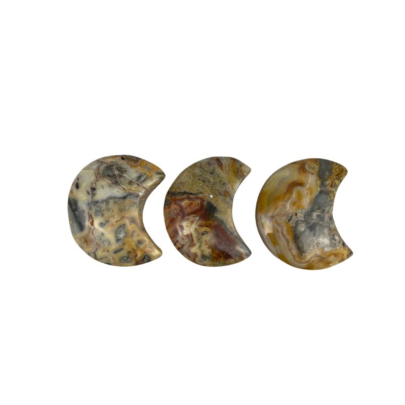 Crazy Lace Agate Moon - 2-2.5 inch