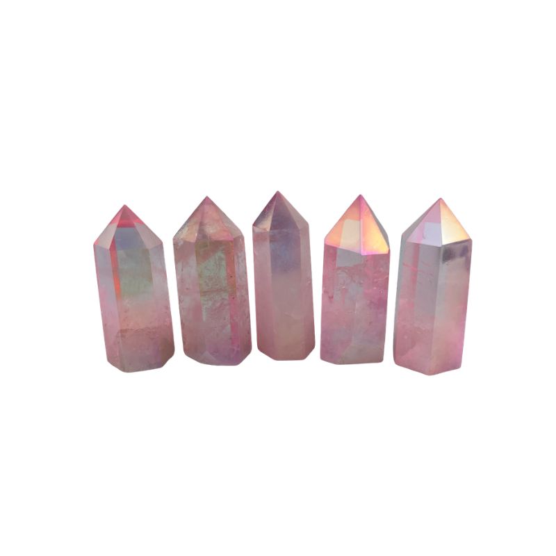 Pink Aura Quartz Crystal Tower - 2.25-2.75 inch