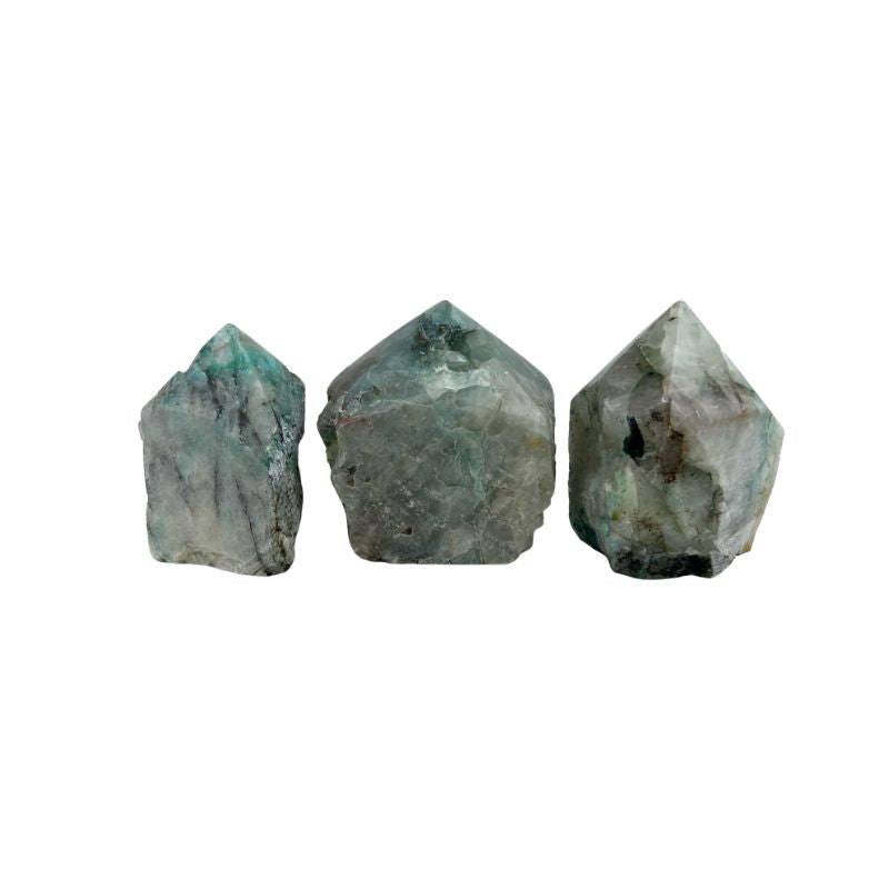 Quartz with Chrysocolla Top Polished Point - 2.75-3.0 inch