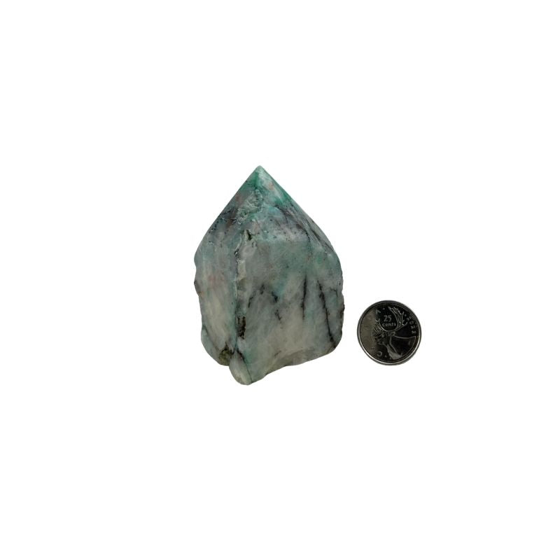 Quartz with Chrysocolla Top Polished Point - 2.75-3.0 inch