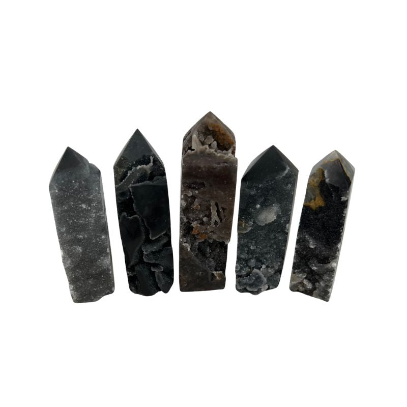 Black Chalcedony Sphalerite Crystal Tower - 2.75-3.75 inch