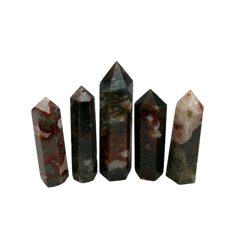 Red Moss Agate Crystal Tower - 3-3.5 inch