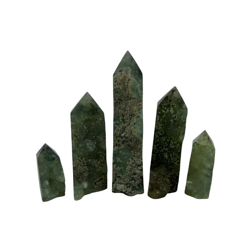 Prehnite with Epidote Crystal Tower - 1.75-4.5 inch
