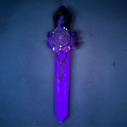 Amethyst and Green Fluorite Ritual Wand - 7.5 inch
