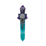 Amethyst and Green Fluorite Ritual Wand - 7.5 inch