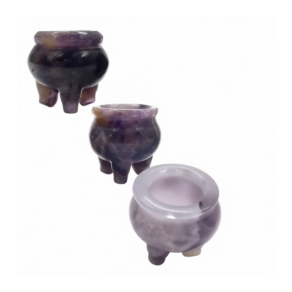 Amethyst Chevron Cauldron Carving - 1.0 inch