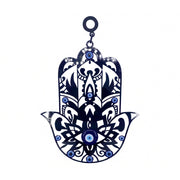 Evil Eye Hand of Fatima with Lotus Wall Plaque - 7.75 inch