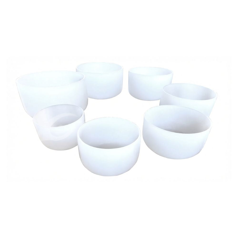 Singing Bowl Crystal Seven Chakra Tuned - 6-12 inch (Set of 7)
