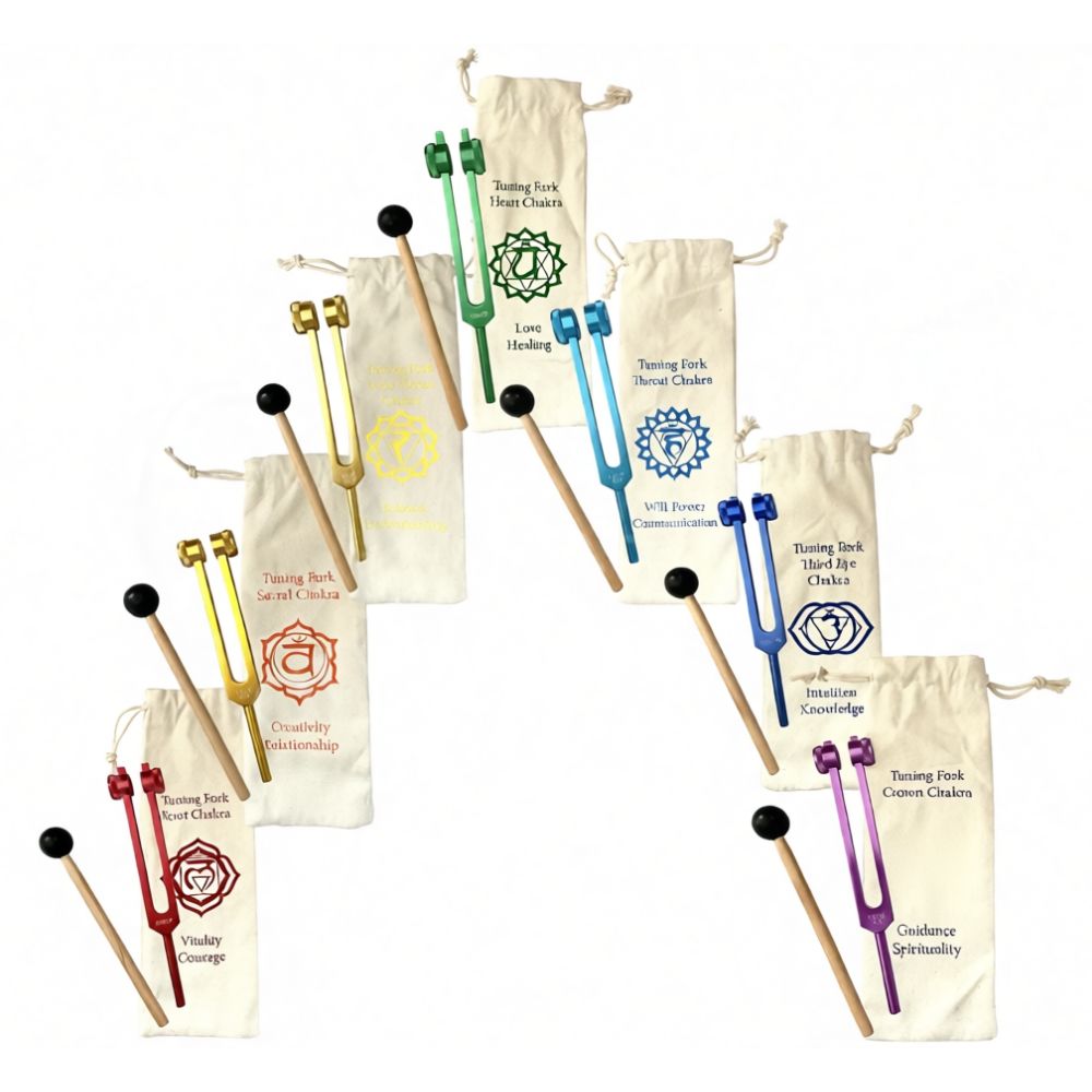 Seven Chakra Tuning Fork Starter Kit - 7.5-8.5 inch