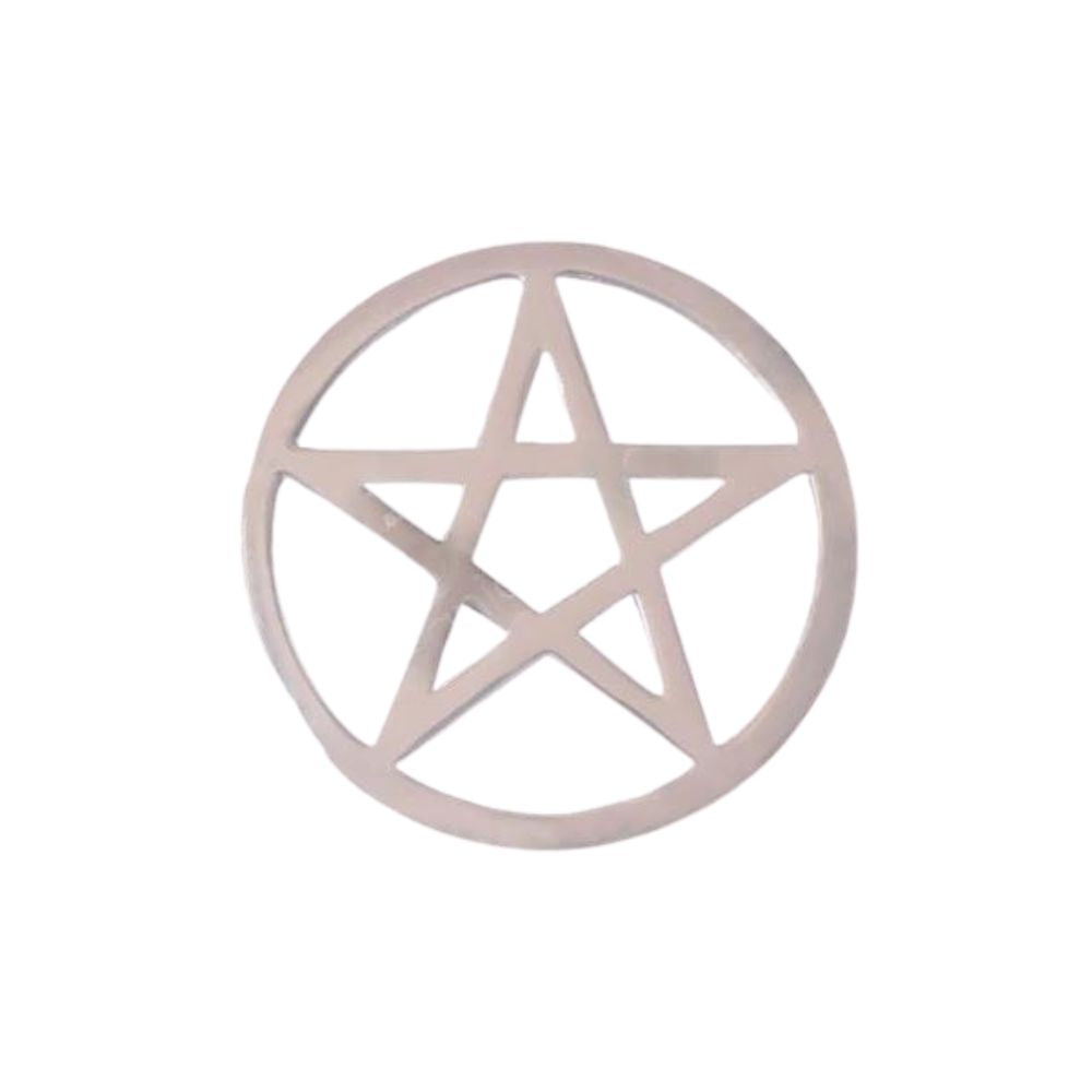 Silver-Plated Brass Pentacle Plaque - 5.75 inch