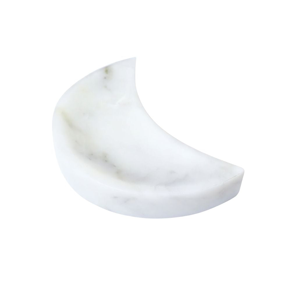 White Moon Crescent Soapstone Bowl - 6 inch *needs size reference photo*