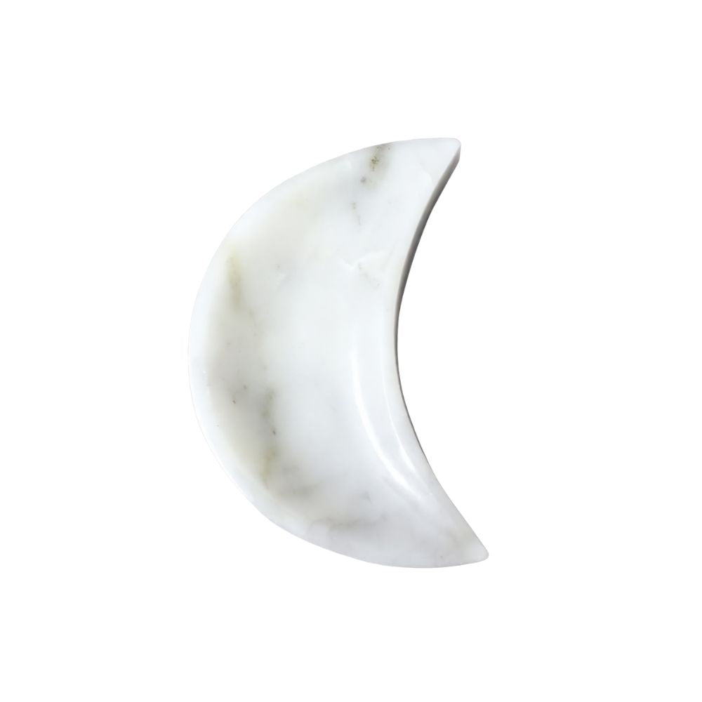 White Moon Crescent Soapstone Bowl - 6 inch *needs size reference photo*