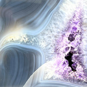 Amethyst Geode Half With Blue Agate - 7.7 x 6.0 inch