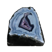 Amethyst Geode Half With Blue Agate - 5.6 x 5.8 inch
