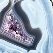 Amethyst Geode Half With Blue Agate - 5.6 x 5.8 inch