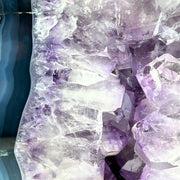 Amethyst Geode Half With Blue Agate - 7.8 x 5.1 inch