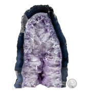 Amethyst Geode Half With Blue Agate - 7.8 x 5.1 inch